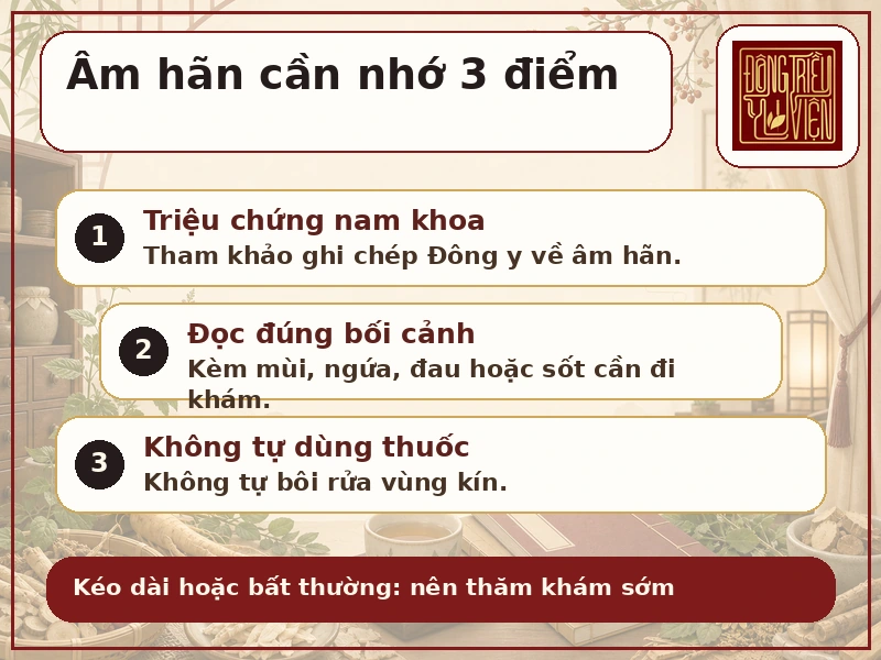 Infographic Âm hãn: ra mồ hôi vùng kín nam và lưu ý an toàn