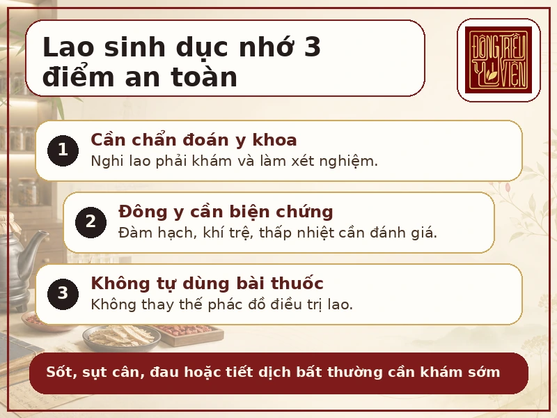 Infographic Âm hành đờm hạch - lao sinh dục: chẩn đoán y khoa và lưu ý an toàn