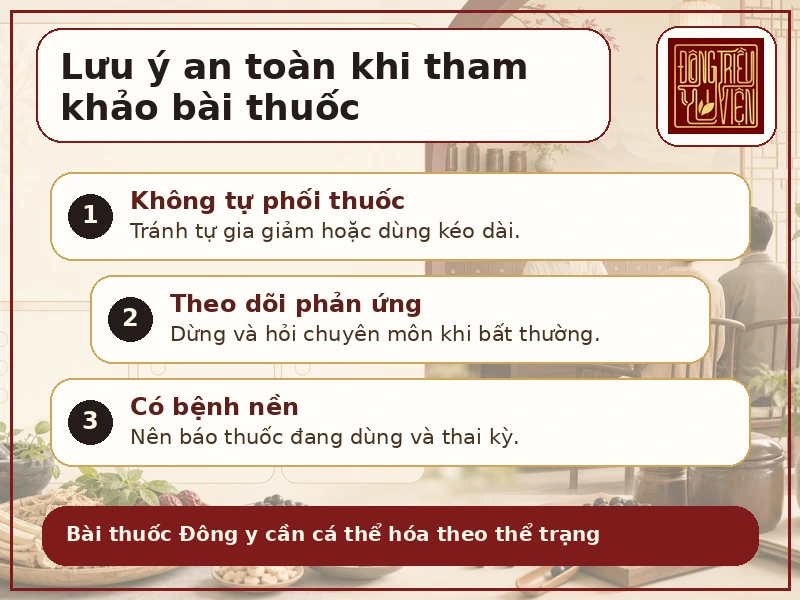 Infographic lưu ý an toàn khi tham khảo bài thuốc Bạch chỉ Hoàn