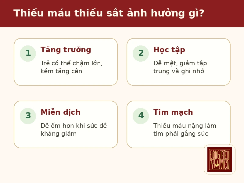 Ảnh hưởng của thiếu máu thiếu sắt ở trẻ em
