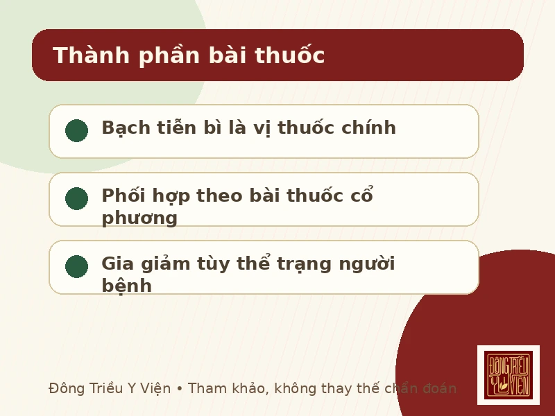 Thành phần tham khảo của bài thuốc Bạch Tiễn Bì Thang