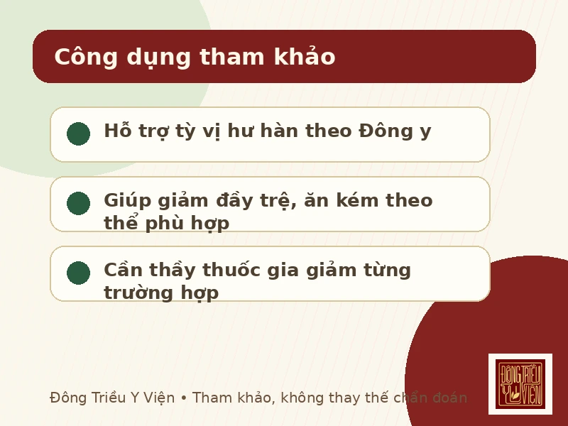 Công dụng tham khảo của Bạch truật Ẩm theo Đông y