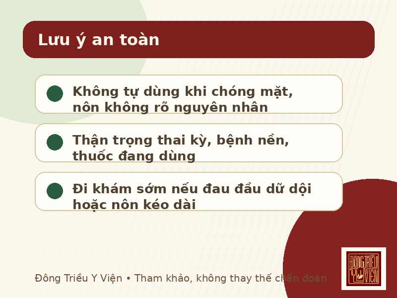Lưu ý an toàn khi tham khảo Bạch truật Bán hạ Thiên Ma Thang