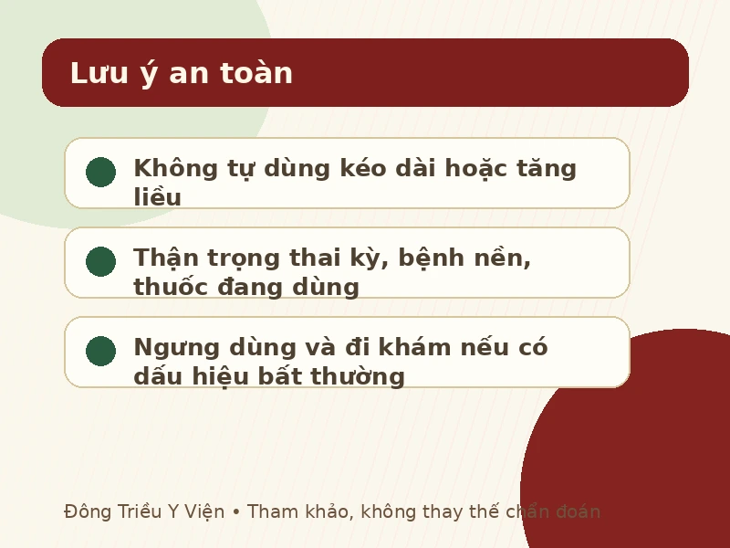 Lưu ý an toàn khi tham khảo Bạch truật Hoàn III