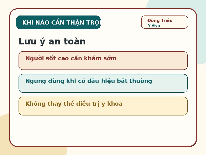 Infographic lưu ý an toàn khi dùng Bạch Tỵ Ôn Tán