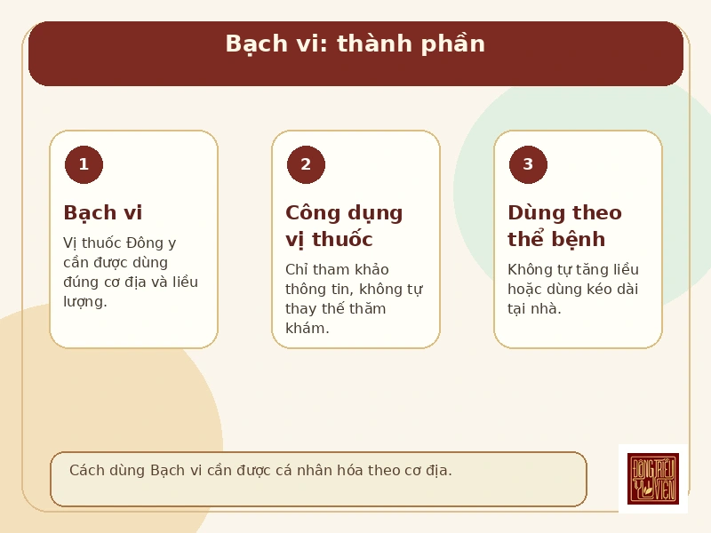 Infographic Bạch vi: thành phần
