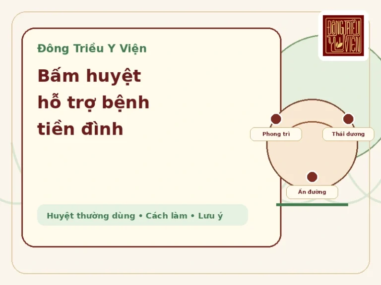Bấm huyệt hỗ trợ bệnh tiền đình: huyệt thường dùng, cách làm và lưu ý