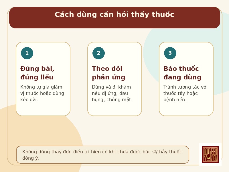 Infographic cách dùng Bán Đào Hoàn cần hỏi thầy thuốc