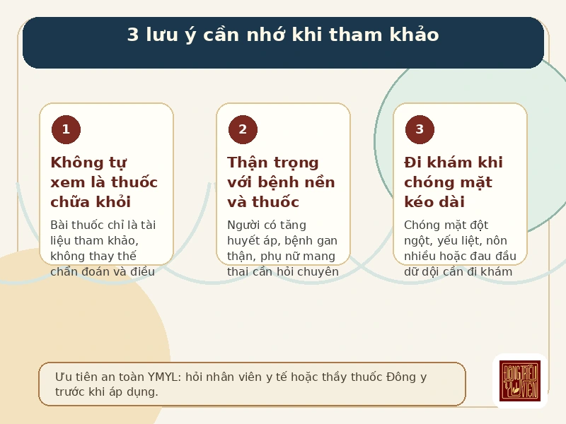 Infographic lưu ý an toàn khi tham khảo Bán hạ Bạch truật Thiên Ma Thang II