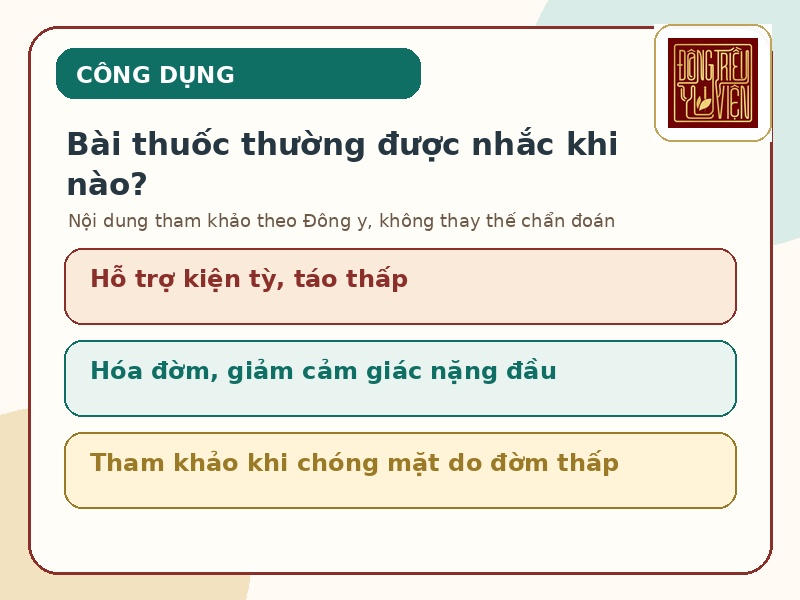 Infographic công dụng tham khảo của Bán hạ Bạch truật Thiên Ma Thang III