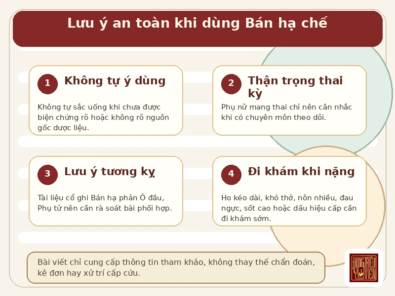 Infographic: lưu ý an toàn khi dùng Bán hạ chế