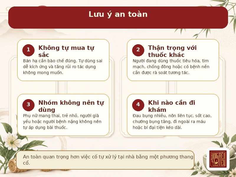 Infographic Bán hạ Đại Sài Hồ Thang: lưu ý an toàn