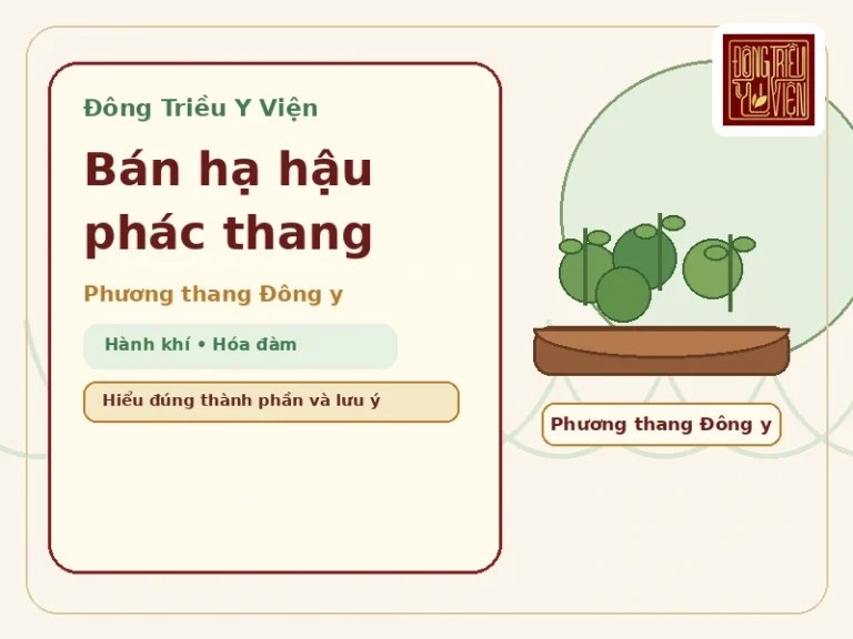 Ảnh đại diện Bán hạ hậu phác thang theo phong cách Đông y hiện đại, nhấn mạnh hành khí và hóa đàm
