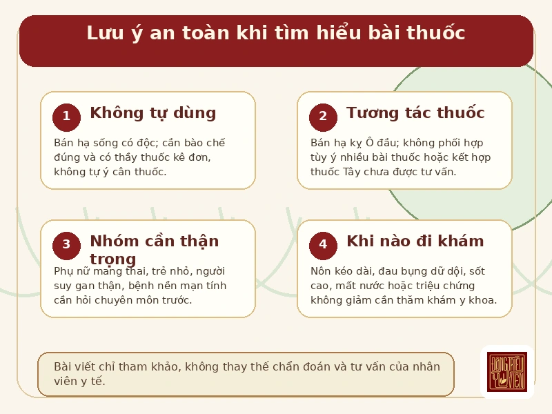 Infographic Bán hạ Hoắc Hương Hoàn: lưu ý an toàn