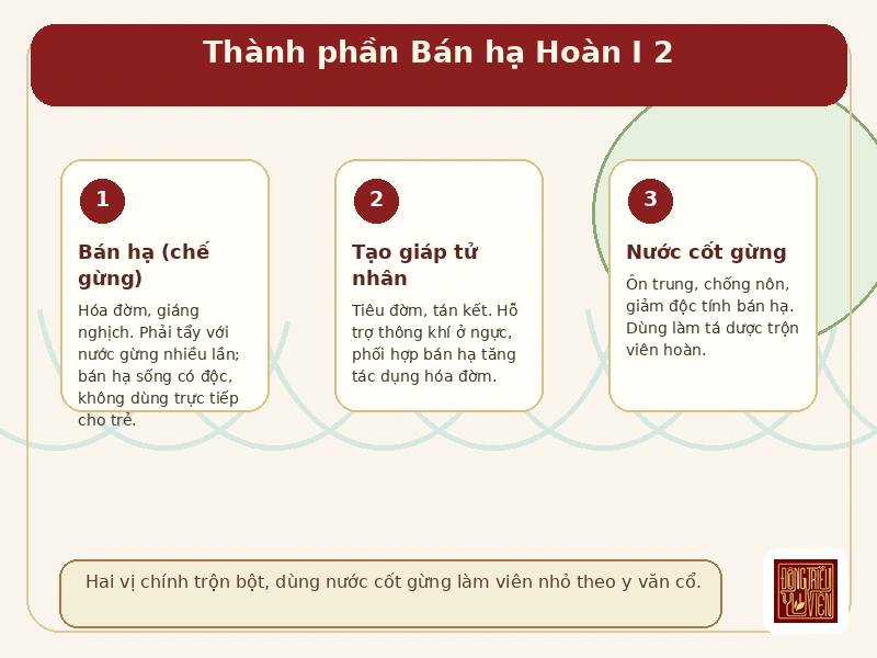 Infographic thành phần bài thuốc Bán hạ Hoàn I 2