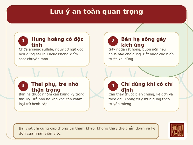 Infographic lưu ý an toàn khi tham khảo Bán hạ Hoàn V