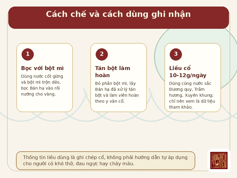 Infographic cách chế và cách dùng tham khảo của Bán hạ Hoàn VIII
