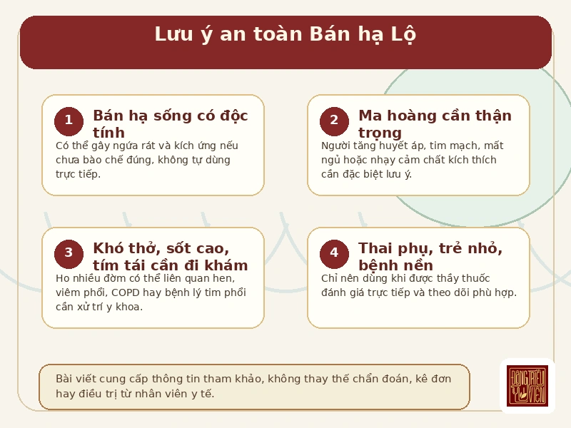 Infographic lưu ý an toàn khi tham khảo Bán hạ Lộ