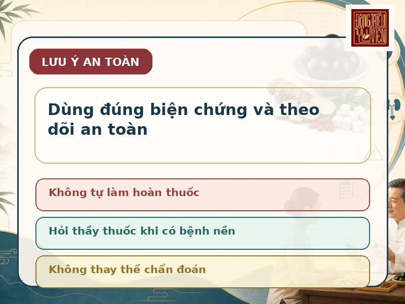 Infographic lưu ý an toàn khi tham khảo Bán Hoàng Hoàn