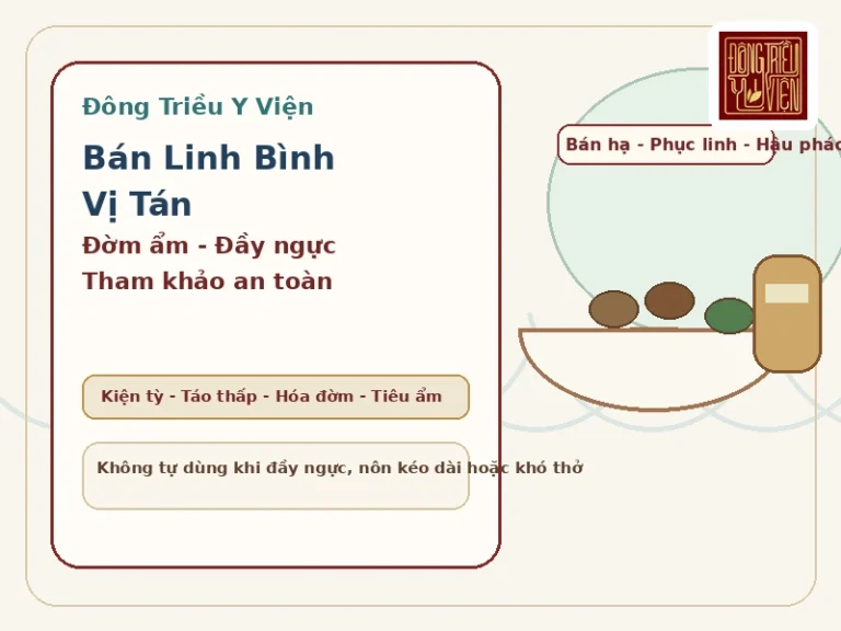 Ảnh đại diện Bán Linh Bình Vị Tán với nhóm vị kiện tỳ hóa đờm và tiêu ẩm