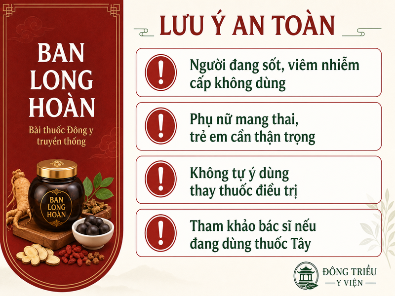 Lưu ý an toàn khi dùng Ban long hoàn - Đông Triều Y Viện