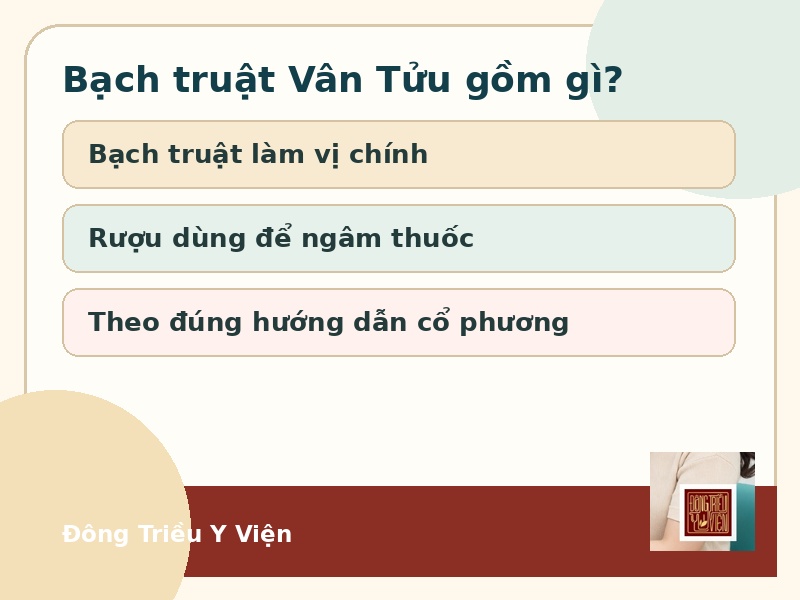 Infographic thành phần Bạch truật Vân Tửu