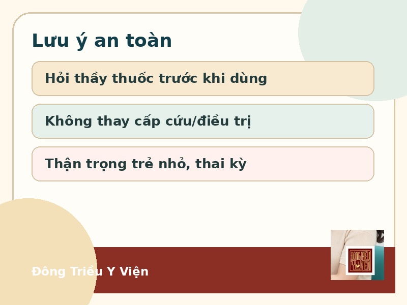 Infographic lưu ý an toàn Bạch truật Thang VIII