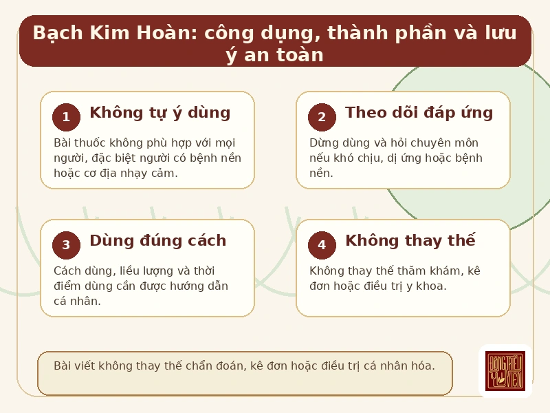 Infographic Bạch Kim Hoàn: lưu ý an toàn