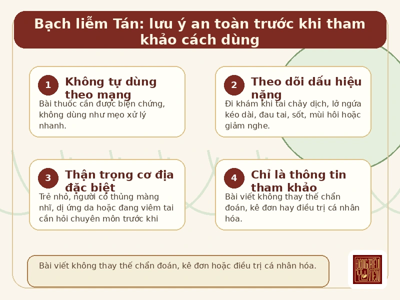 Infographic Bạch liễm Tán: lưu ý khi tham khảo