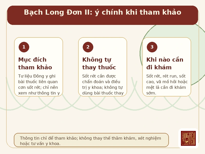 Infographic Bạch Long Đơn II: ý chính khi tham khảo