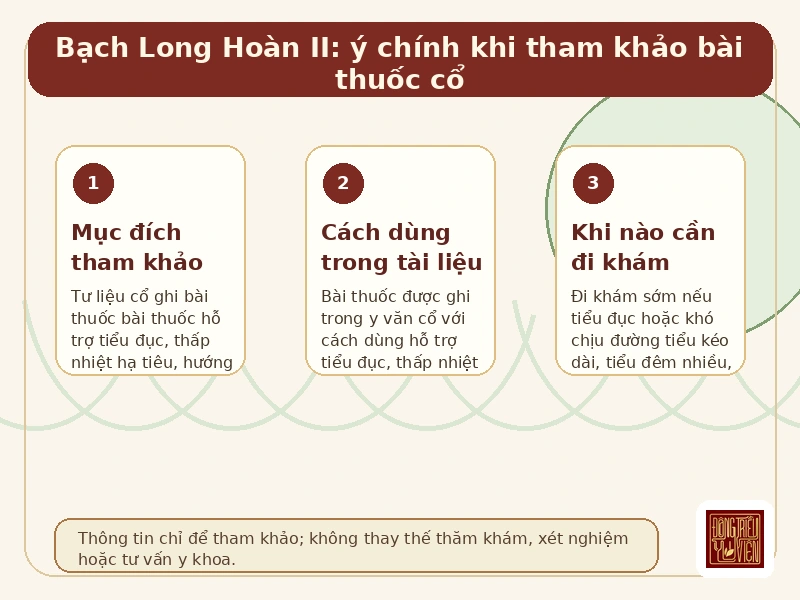 Infographic Bạch Long Hoàn II: ý chính khi tham khảo