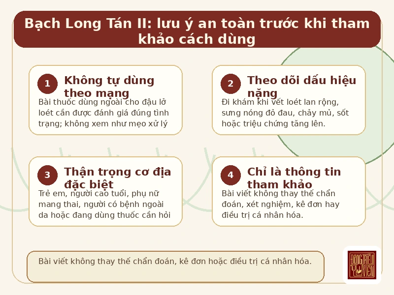 Infographic Bạch Long Tán II: lưu ý an toàn