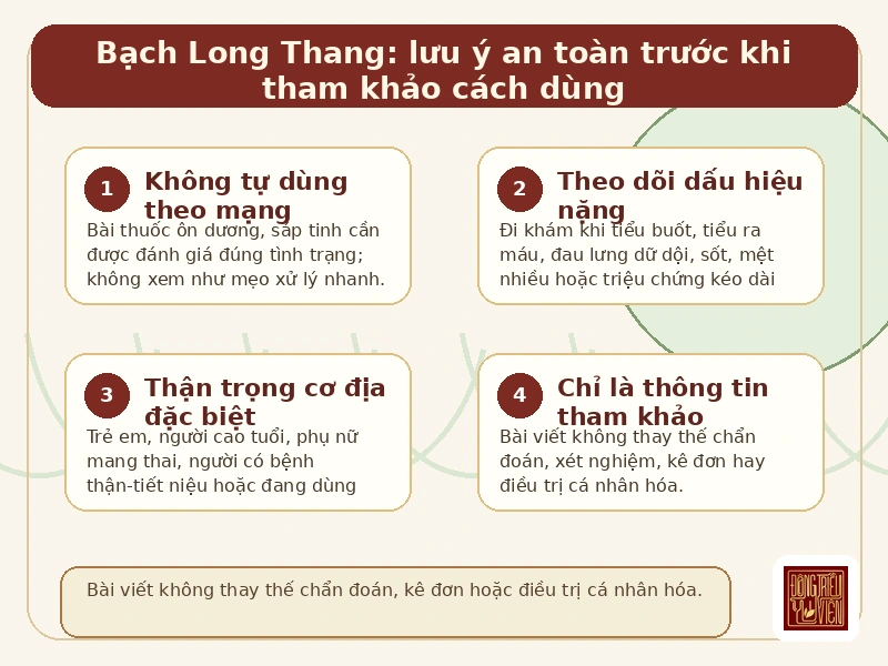Infographic Bạch Long Thang: lưu ý an toàn