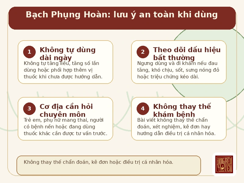 Infographic Bạch Phụng Hoàn: lưu ý an toàn
