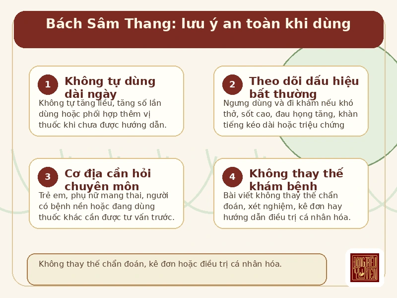 Infographic Bách Sâm Thang: lưu ý an toàn