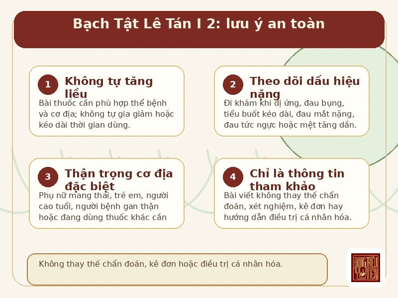 Infographic Bạch tật lê: lưu ý an toàn